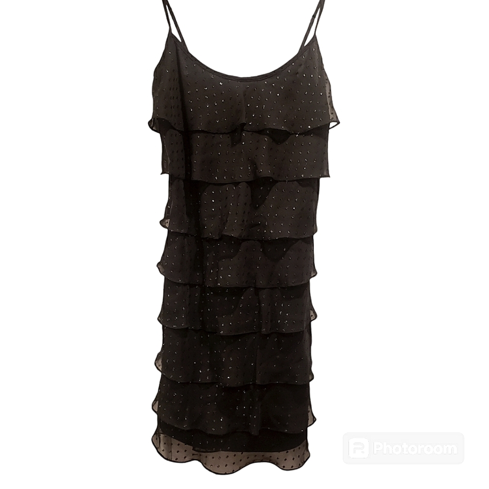 Vintage Y2K Betsey Johnson Black Label  Black Layered Tulle Cupcake Dress Size 6